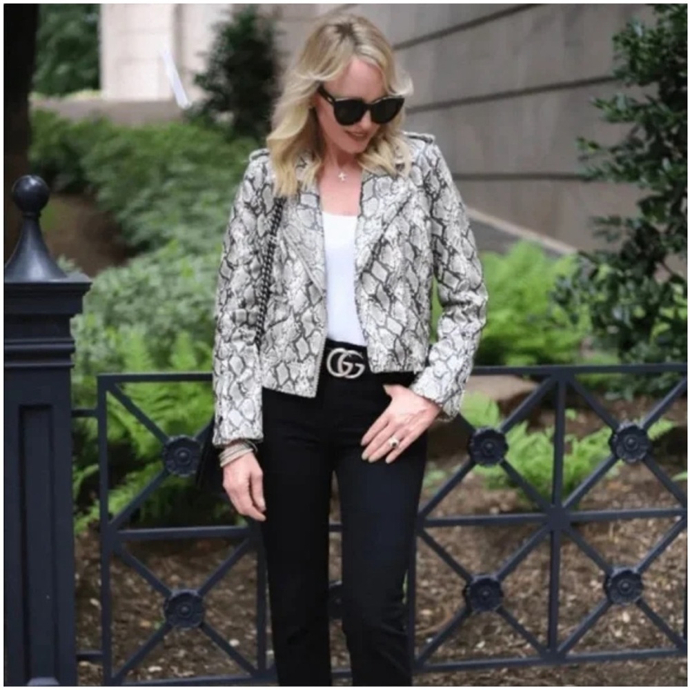 Snakeskin leather jacket by Halogen